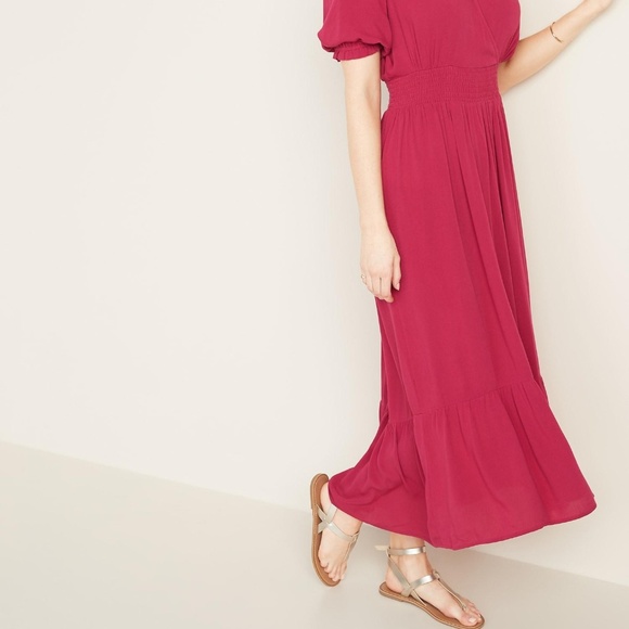 Old Navy Waist-Defined Wrap-Front Crepe Midi New - Picture 3 of 7